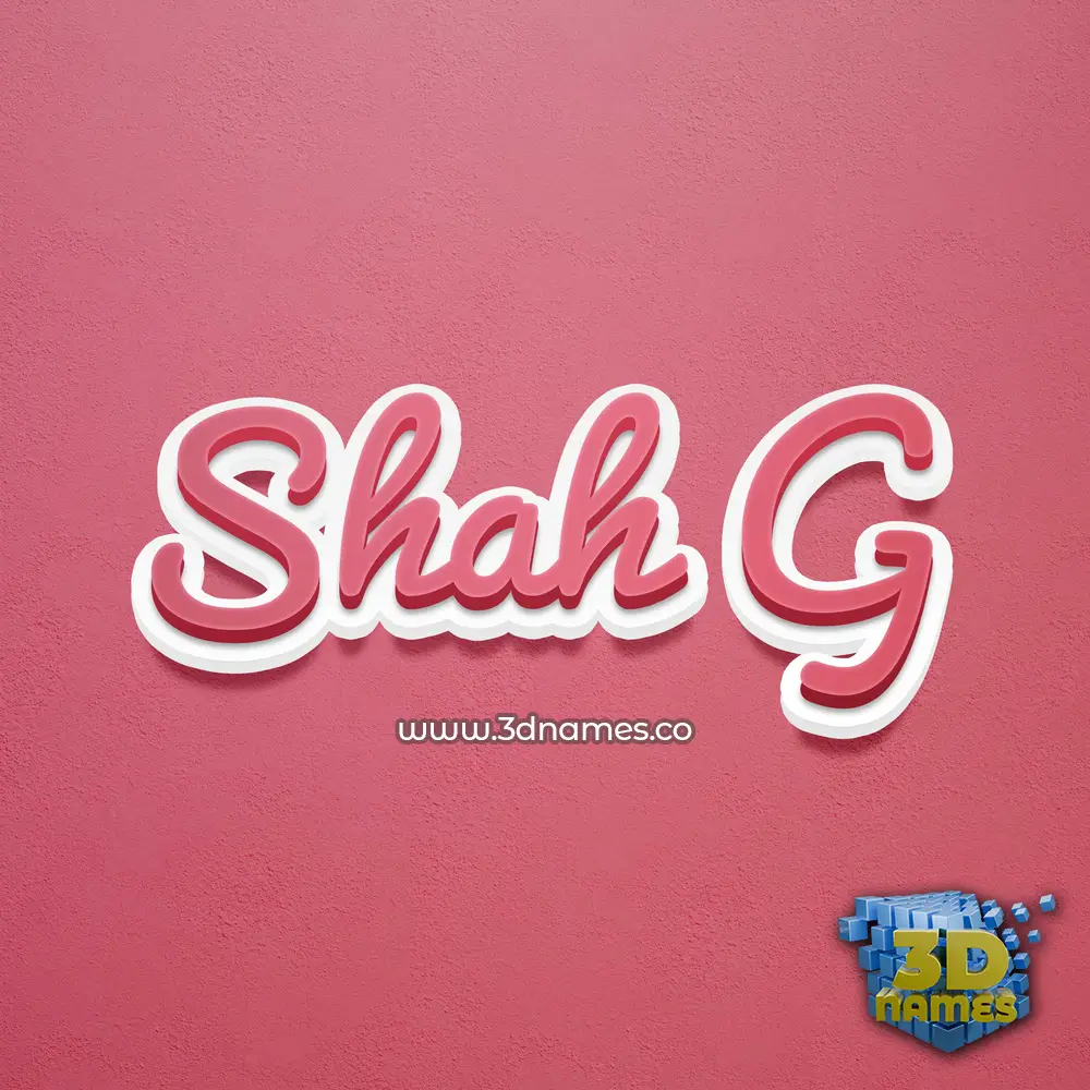 shah g in Red Scribble style - 3D name wallpaper