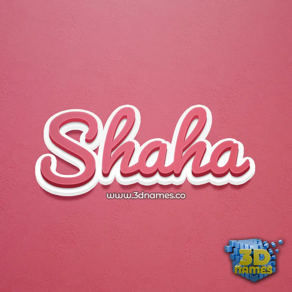 shaha in Red Scribble style - 3D name wallpaper