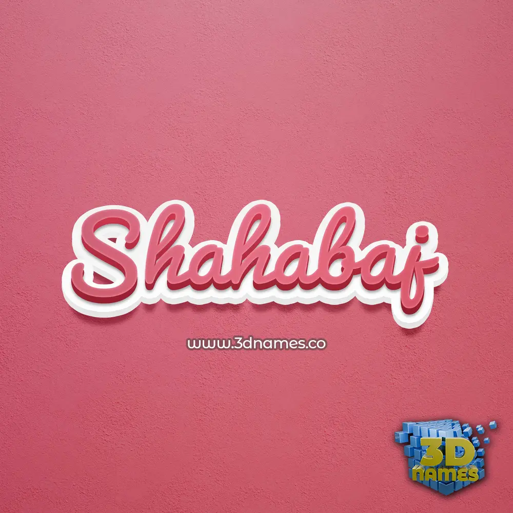 shahabaj in Red Scribble style - 3D name wallpaper