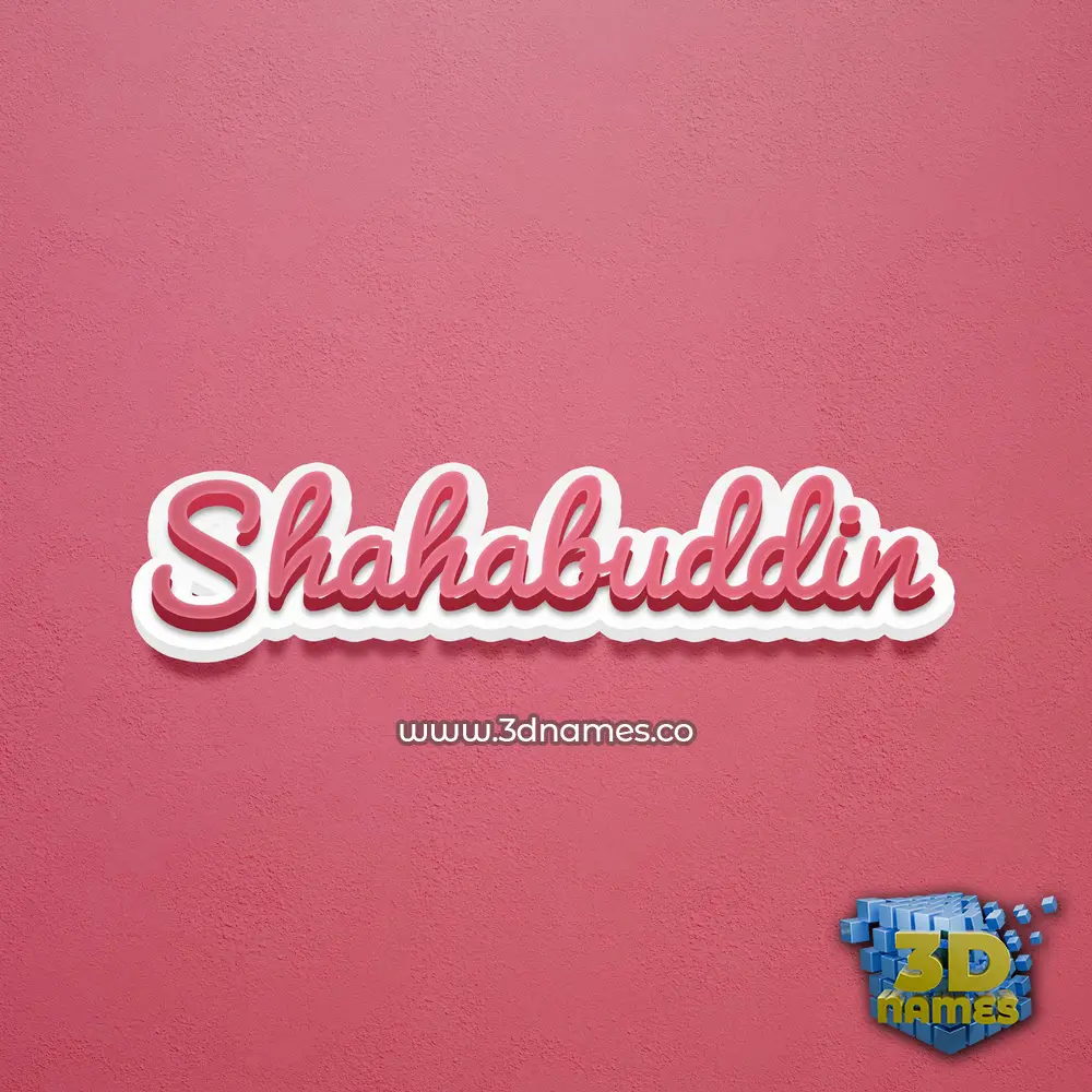 shahabuddin in Red Scribble style - 3D name wallpaper