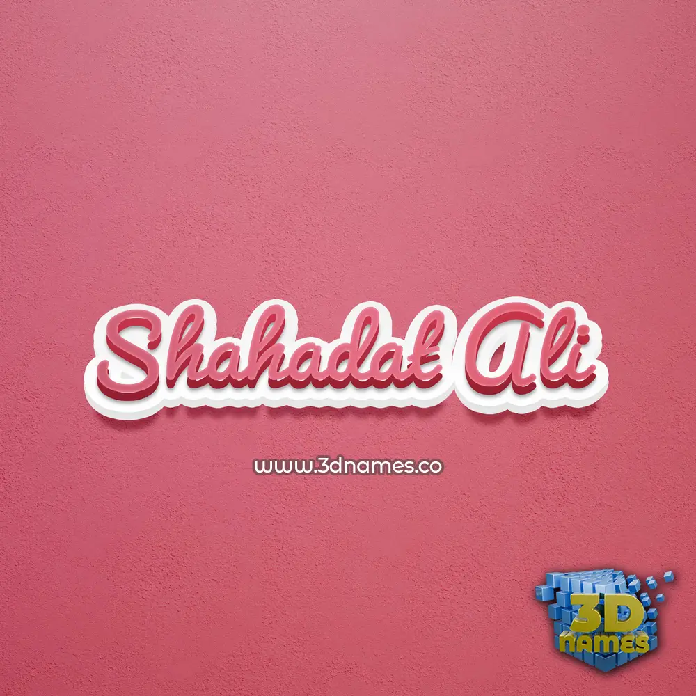 shahadat ali in Red Scribble style - 3D name wallpaper