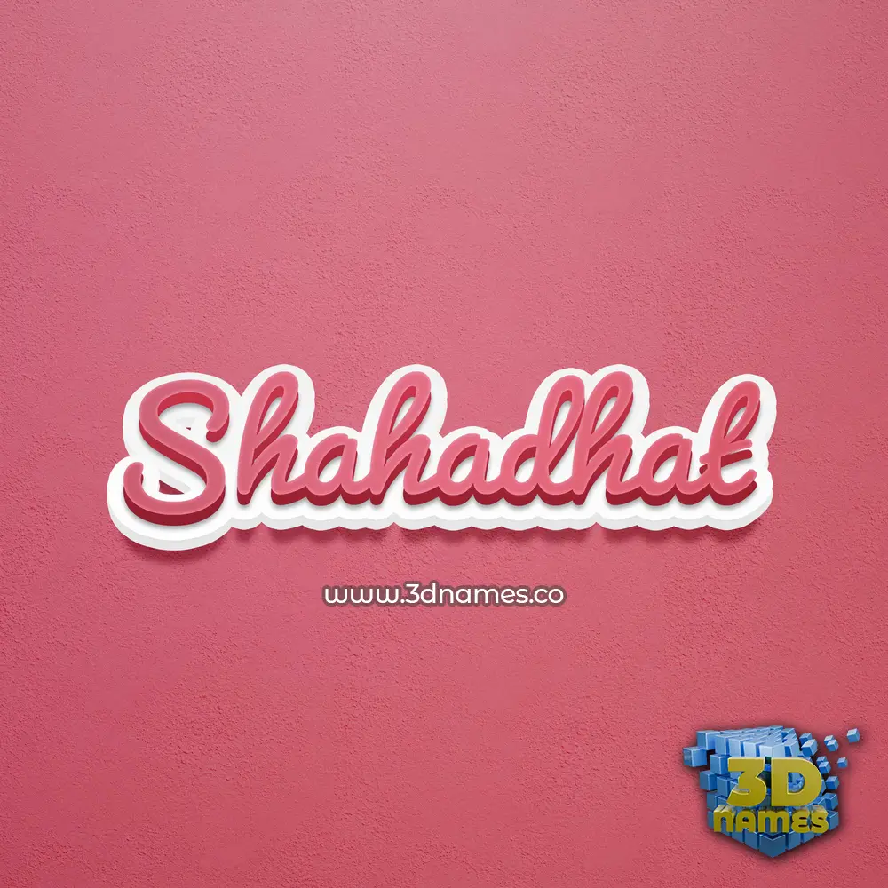 shahadhat in Red Scribble style - 3D name wallpaper
