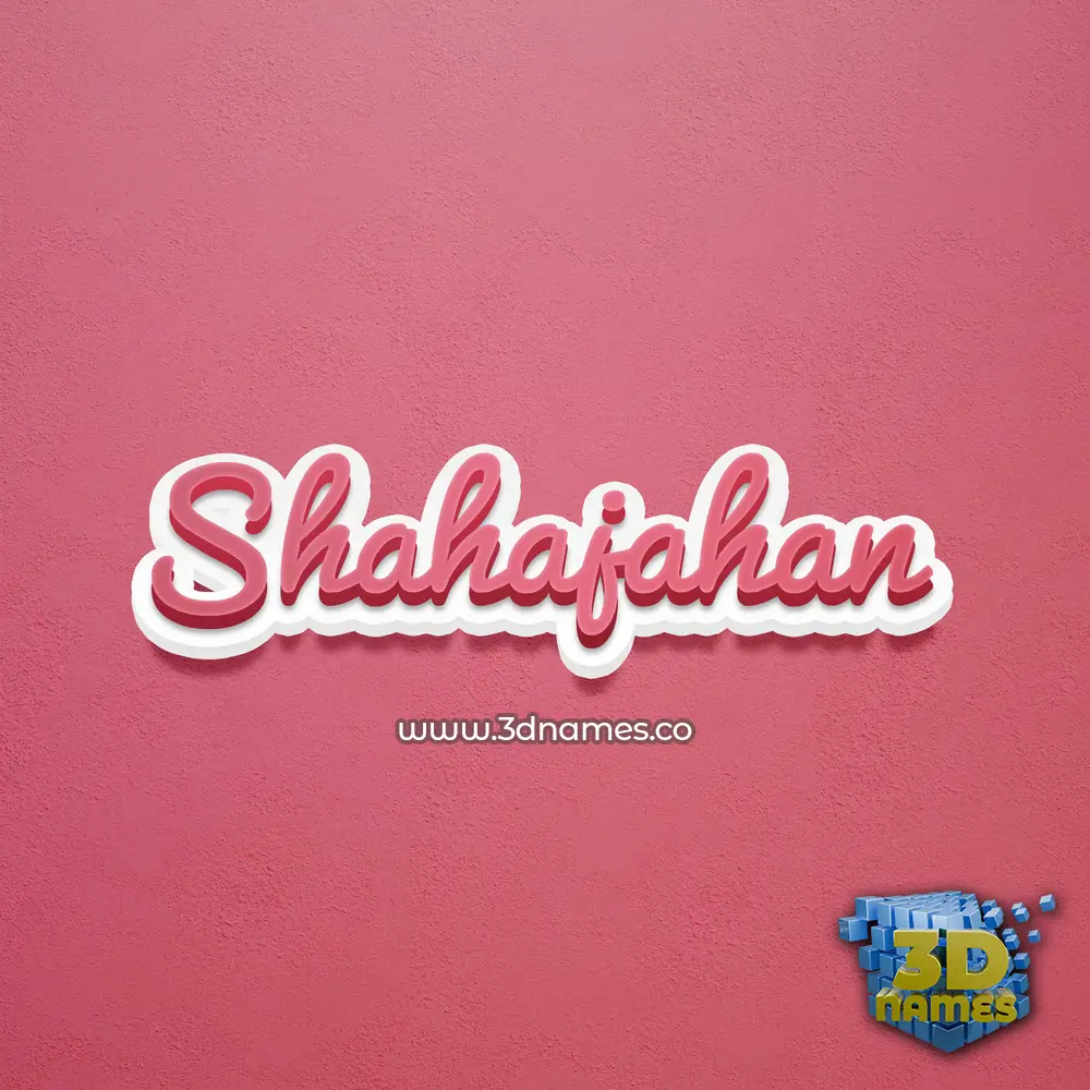 shahajahan in Red Scribble style - 3D name wallpaper