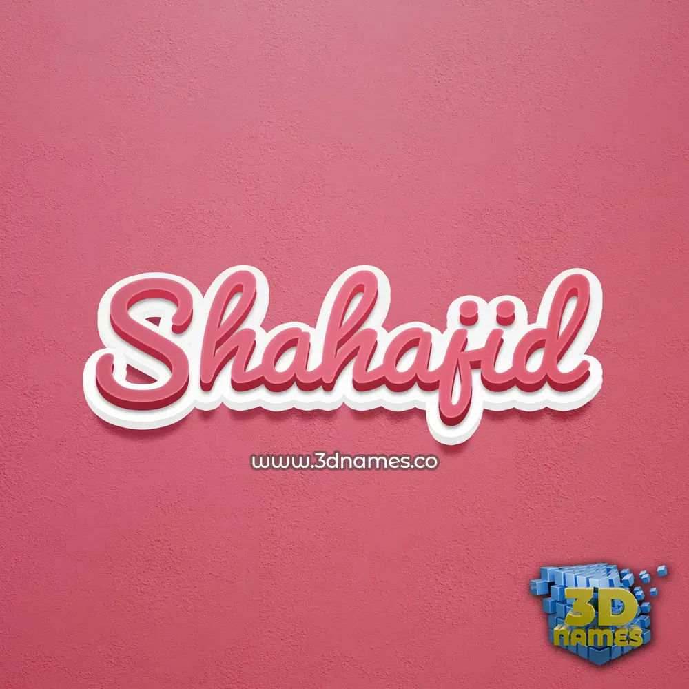 shahajid in Red Scribble style - 3D name wallpaper