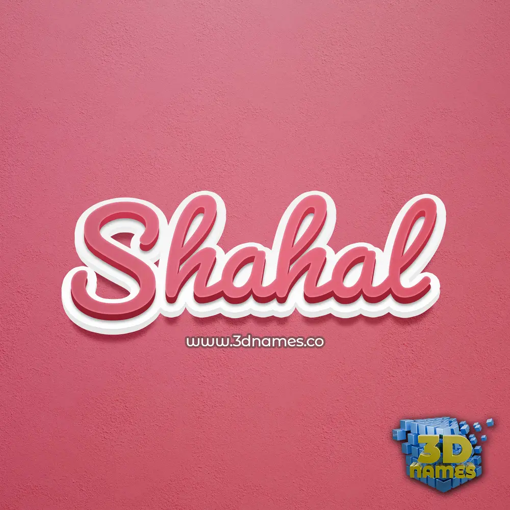 shahal in Red Scribble style - 3D name wallpaper