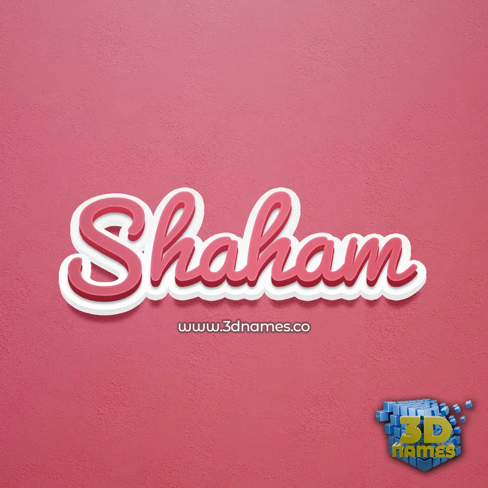 shaham in Red Scribble style - 3D name wallpaper