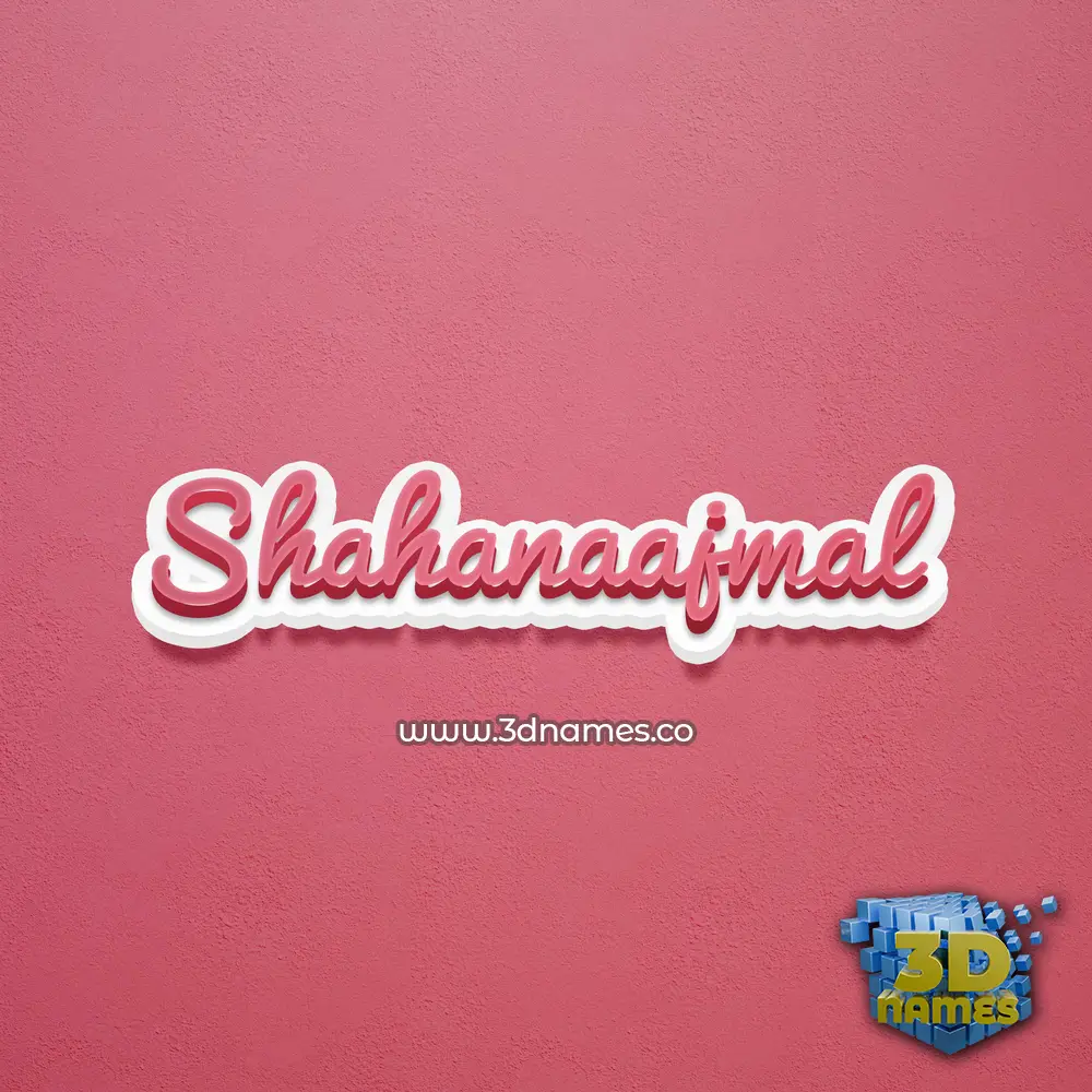 shahanaajmal in Red Scribble style - 3D name wallpaper