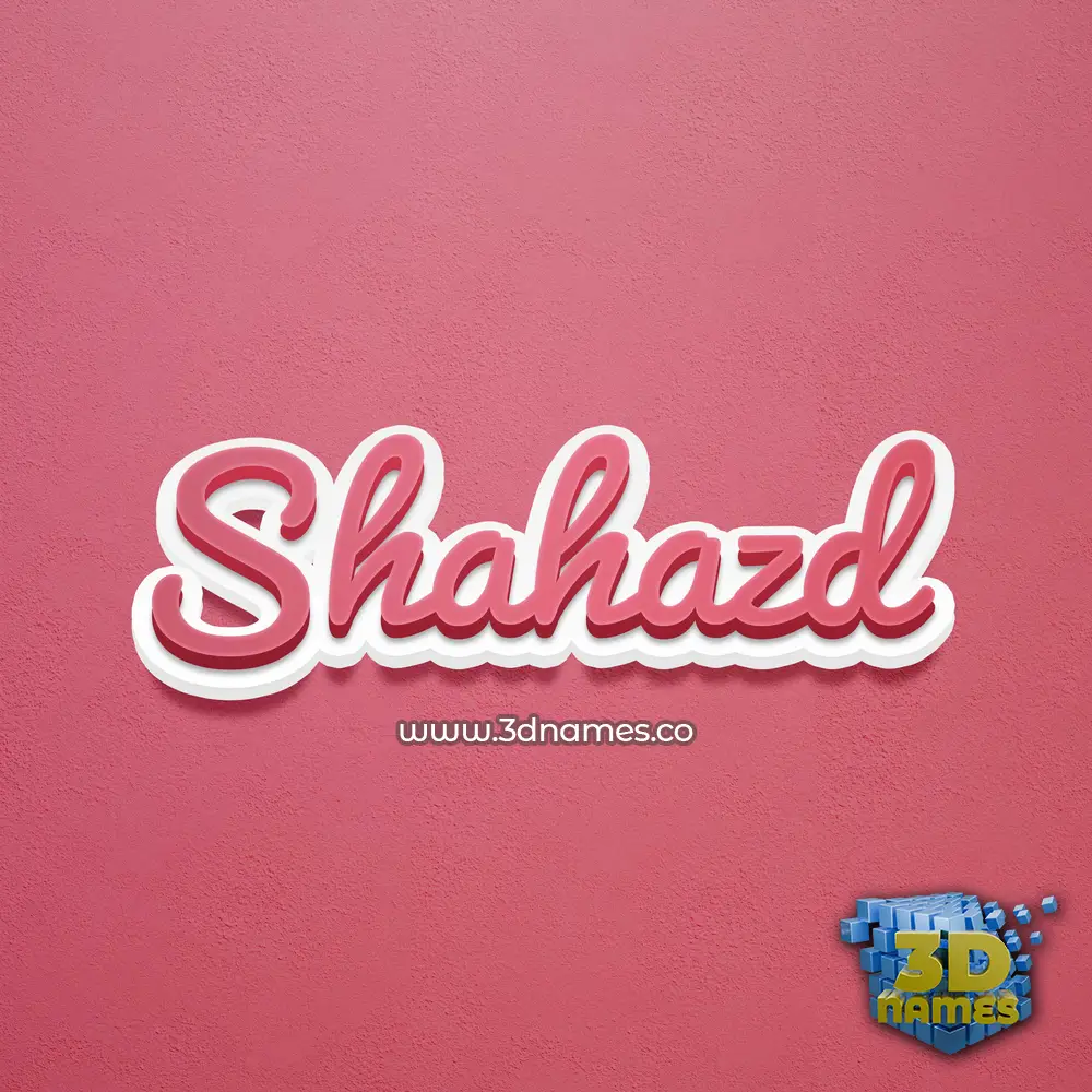 shahazd in Red Scribble style - 3D name wallpaper