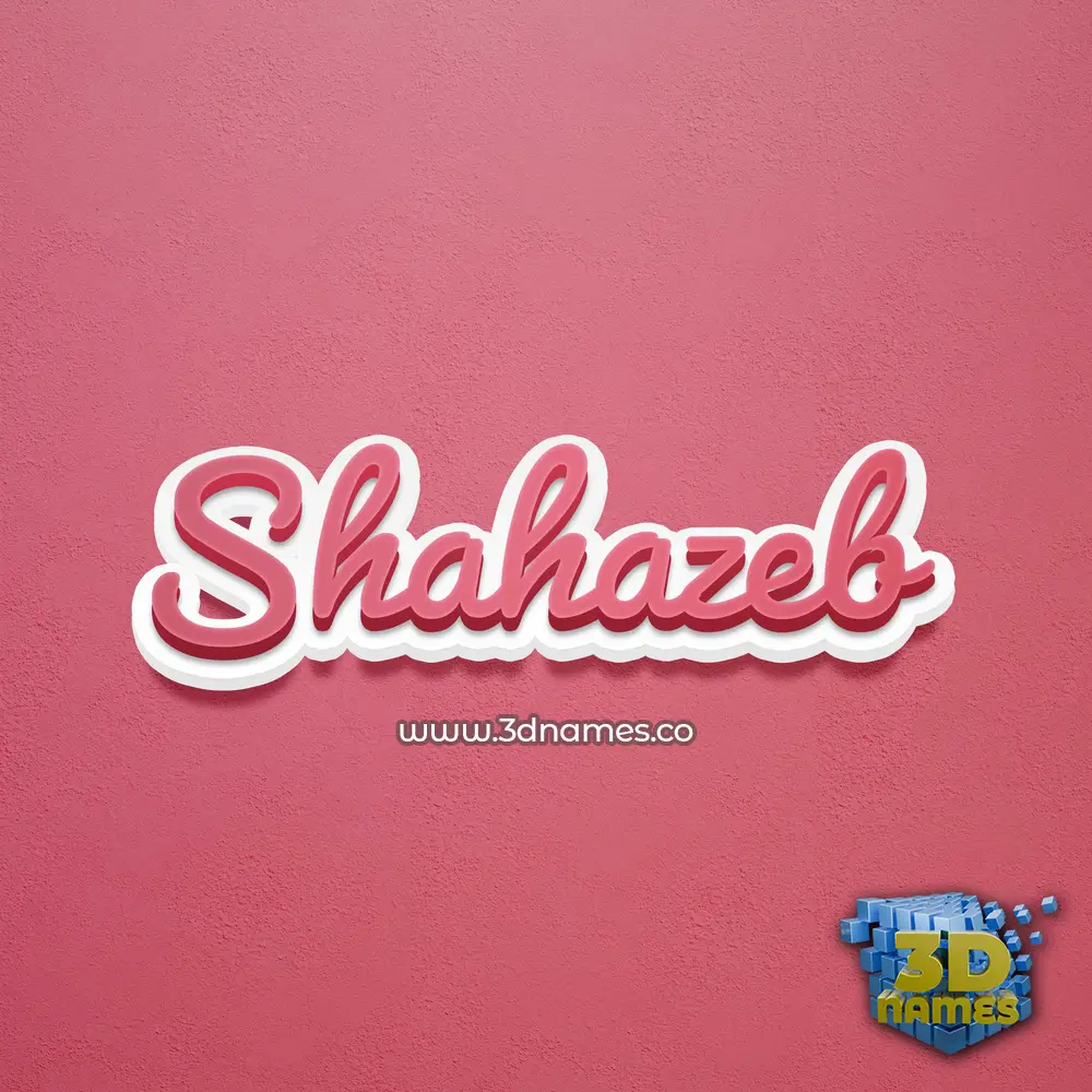 shahazeb in Red Scribble style - 3D name wallpaper