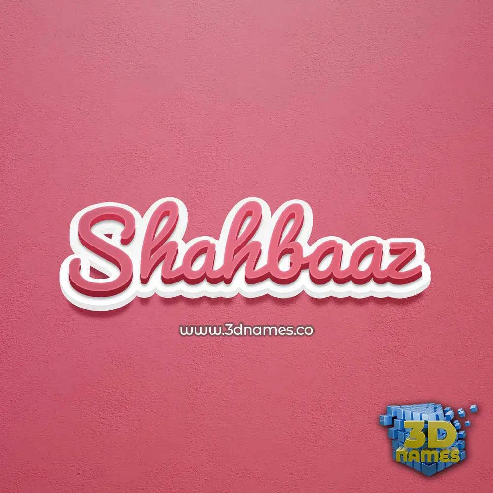 shahbaaz in Red Scribble style - 3D name wallpaper