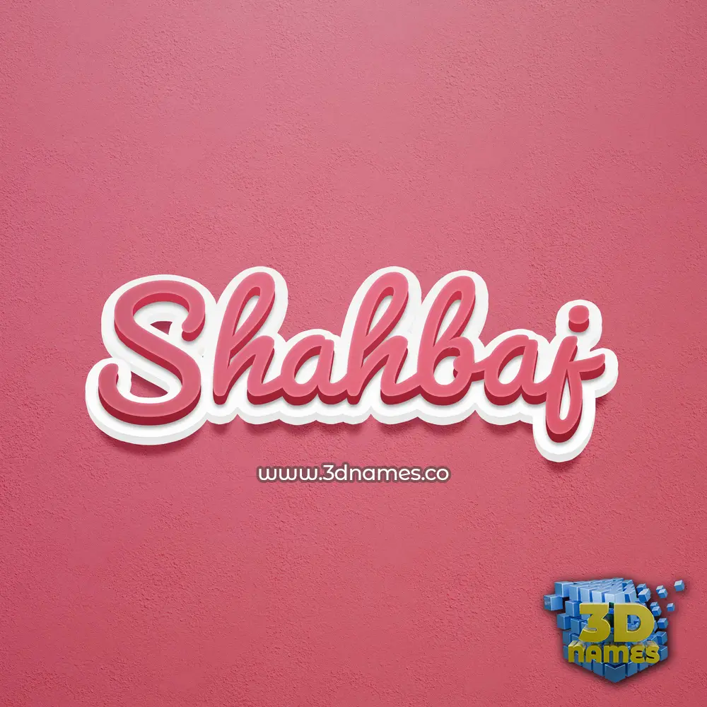 shahbaj in Red Scribble style - 3D name wallpaper
