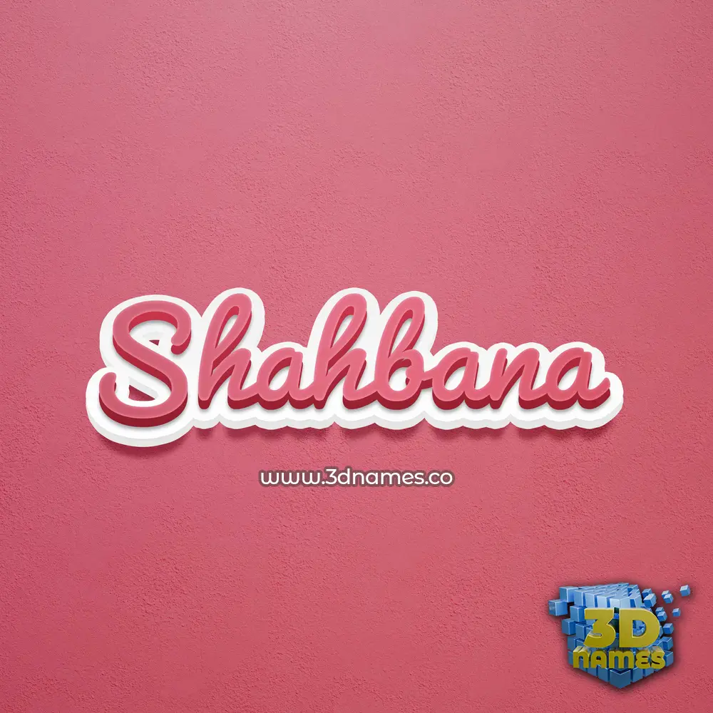 shahbana in Red Scribble style - 3D name wallpaper