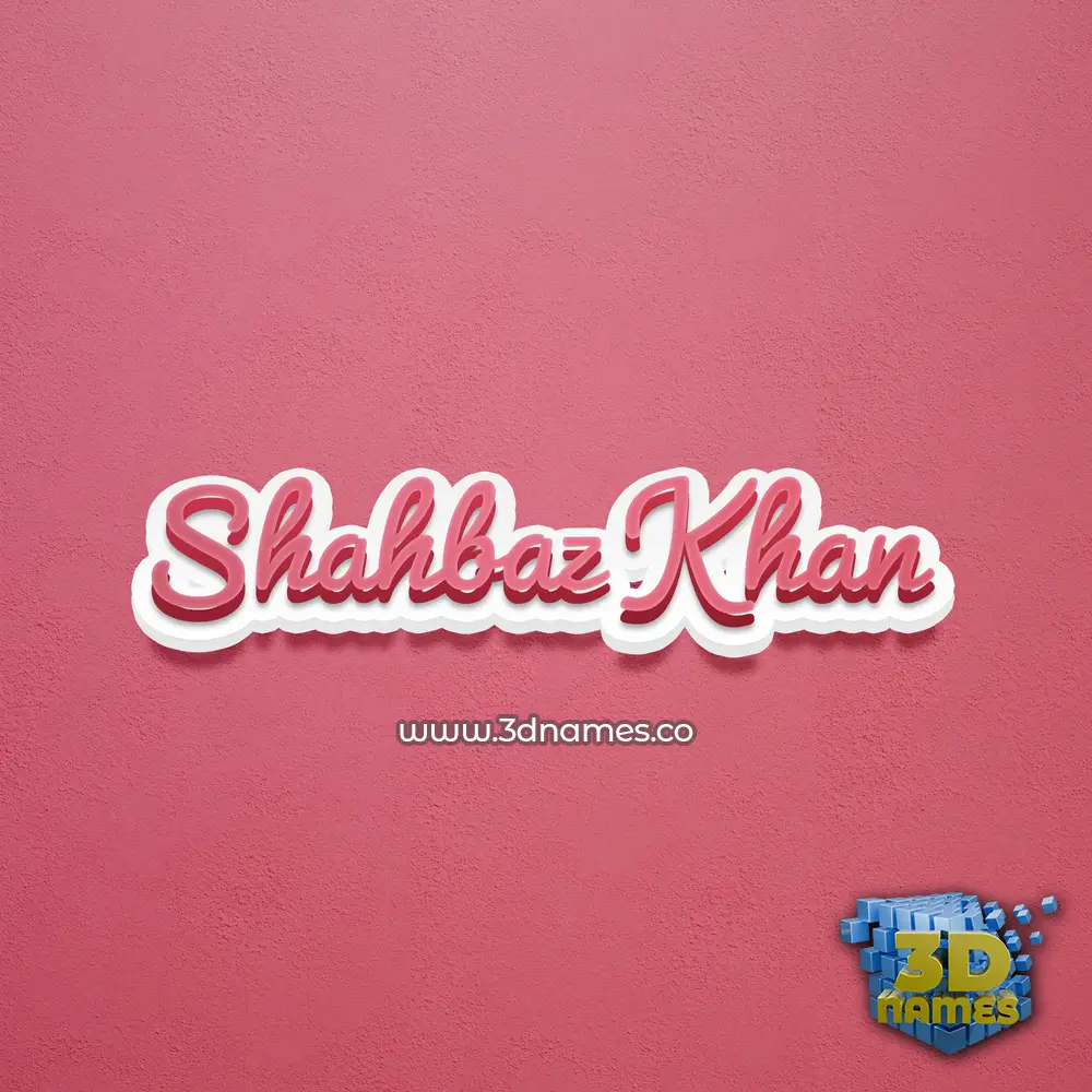 shahbaz khan in Red Scribble style - 3D name wallpaper