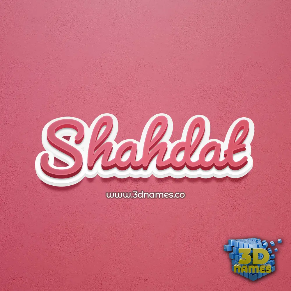 shahdat in Red Scribble style - 3D name wallpaper