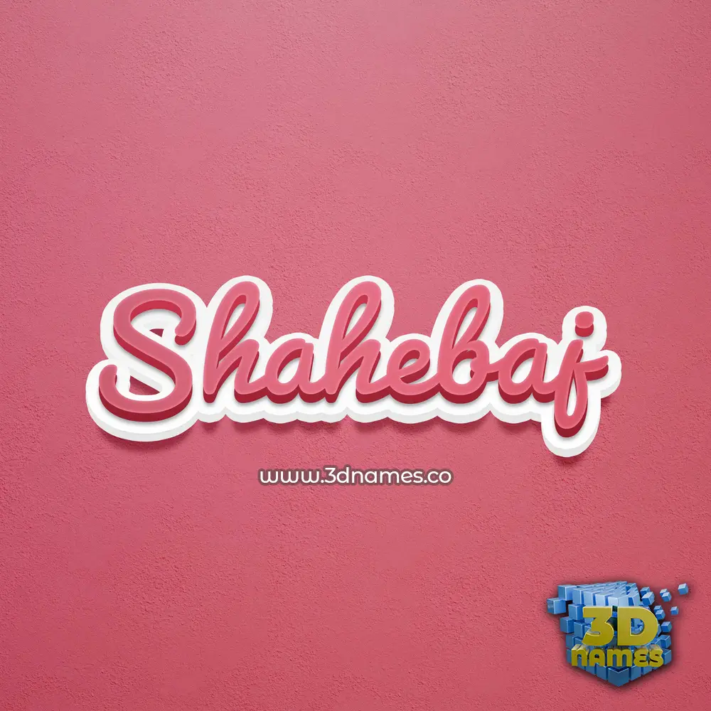 shahebaj in Red Scribble style - 3D name wallpaper