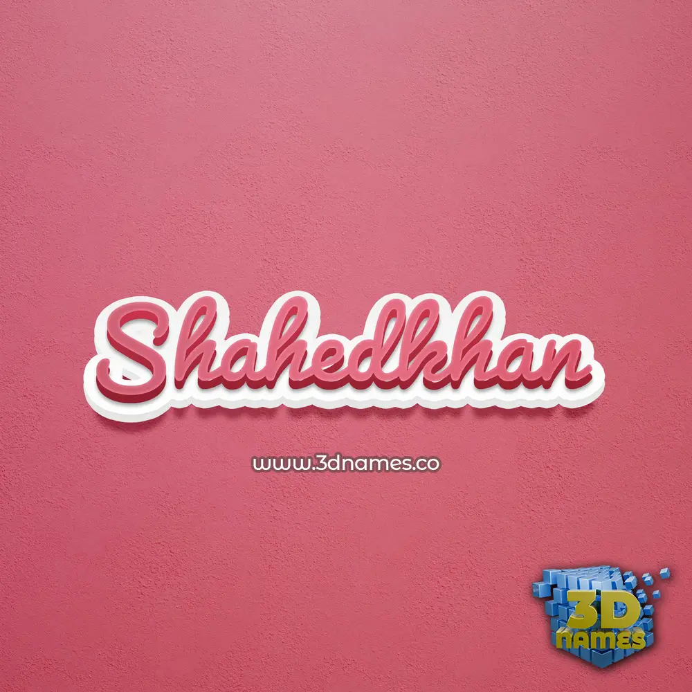 shahedkhan in Red Scribble style - 3D name wallpaper