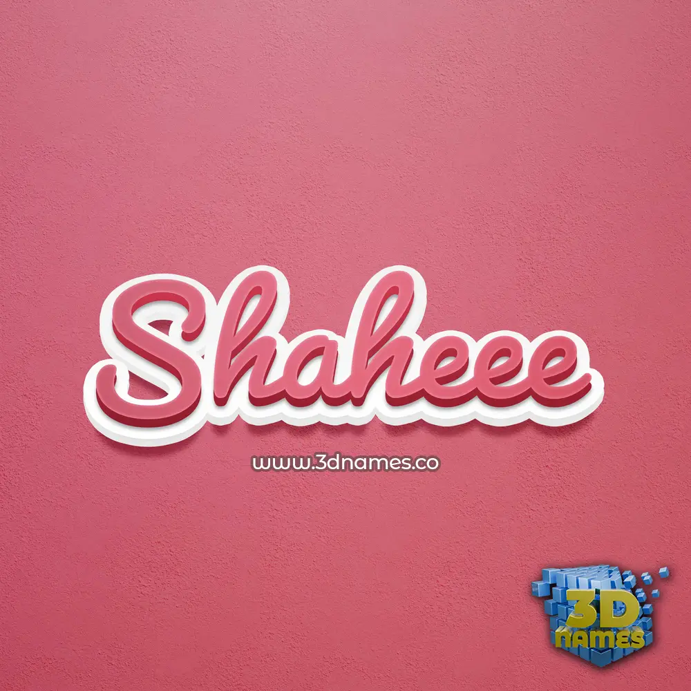 shaheee in Red Scribble style - 3D name wallpaper
