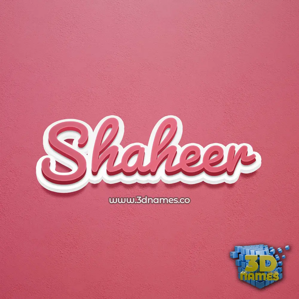 shaheer in Red Scribble style - 3D name wallpaper