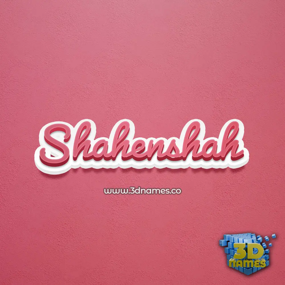 shahenshah in Red Scribble style - 3D name wallpaper