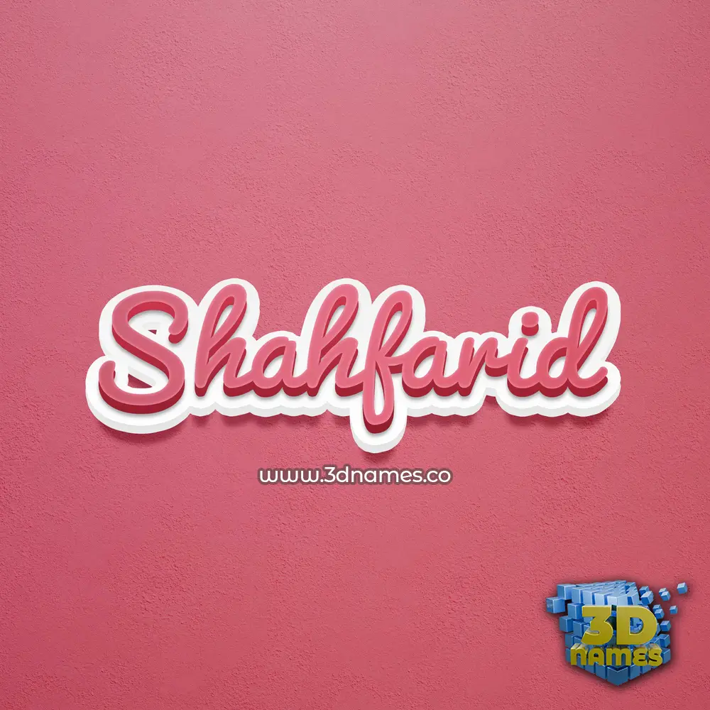 shahfarid in Red Scribble style - 3D name wallpaper