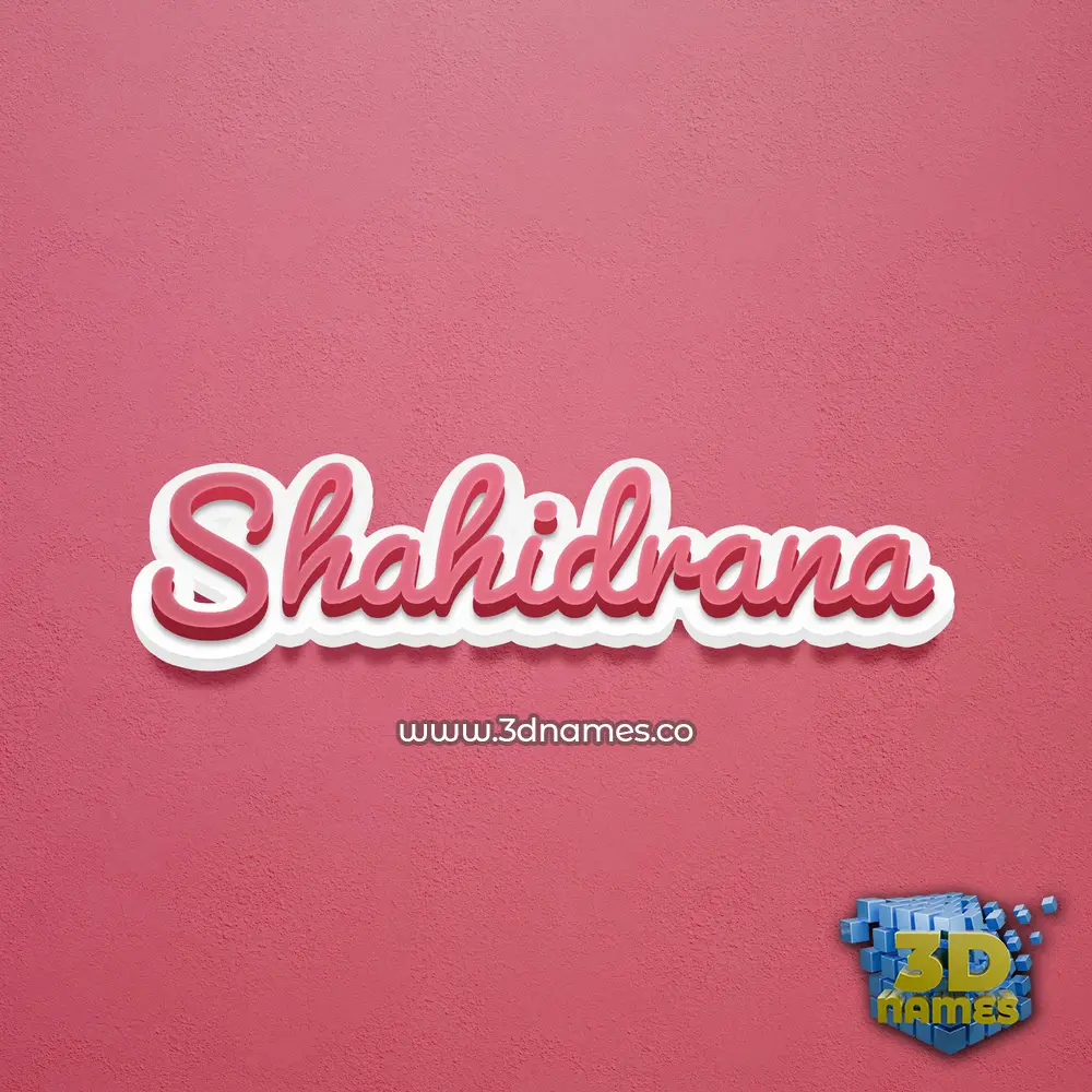 shahidrana in Red Scribble style - 3D name wallpaper