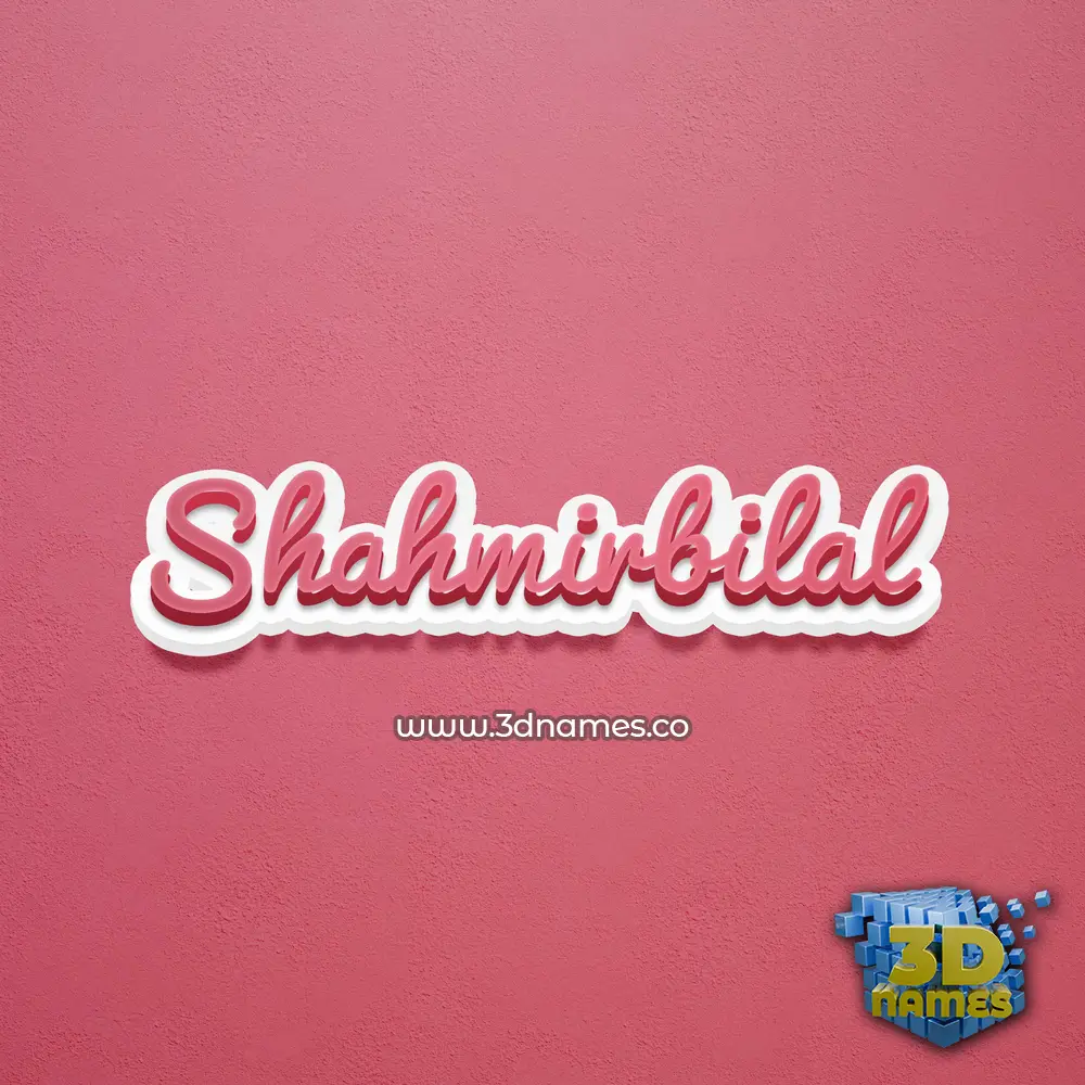 shahmirbilal in Red Scribble style - 3D name wallpaper