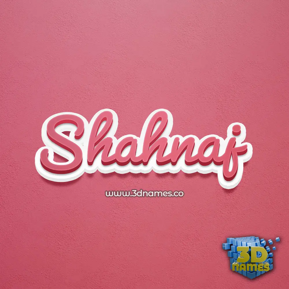 shahnaj in Red Scribble style - 3D name wallpaper