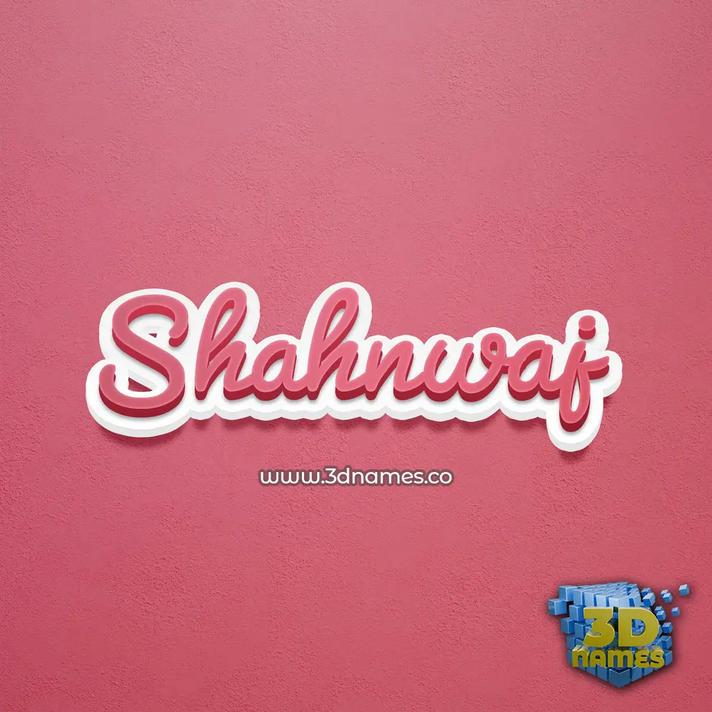 shahnwaj in Red Scribble style - 3D name wallpaper