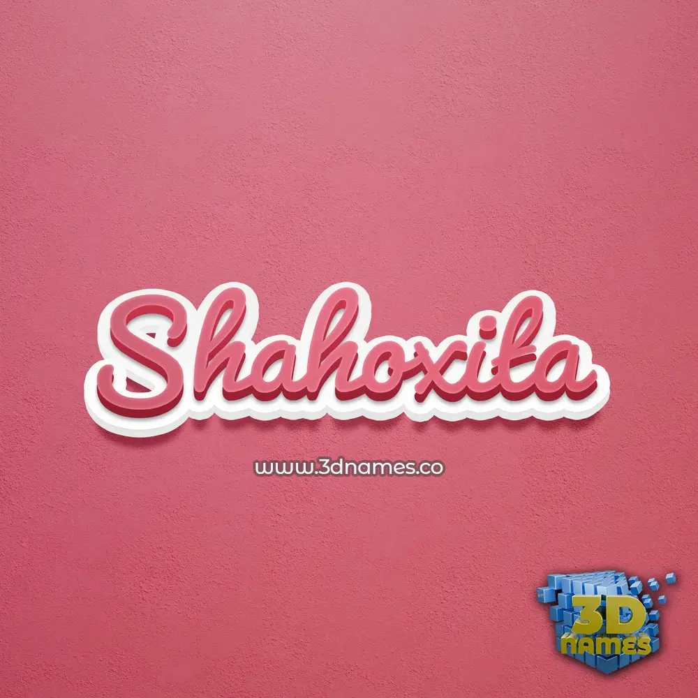 shahoxita in Red Scribble style - 3D name wallpaper