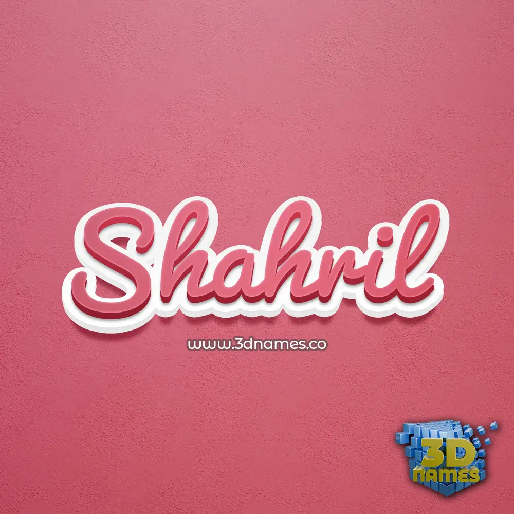 shahril in Red Scribble style - 3D name wallpaper