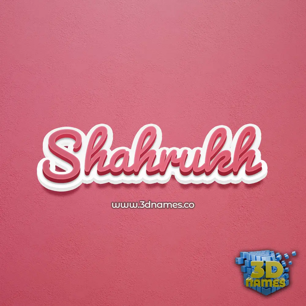 shahrukh in Red Scribble style - 3D name wallpaper