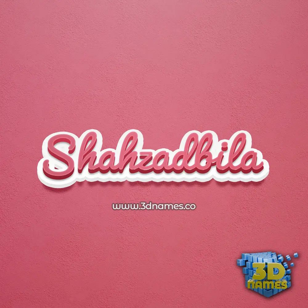 shahzadbila in Red Scribble style - 3D name wallpaper