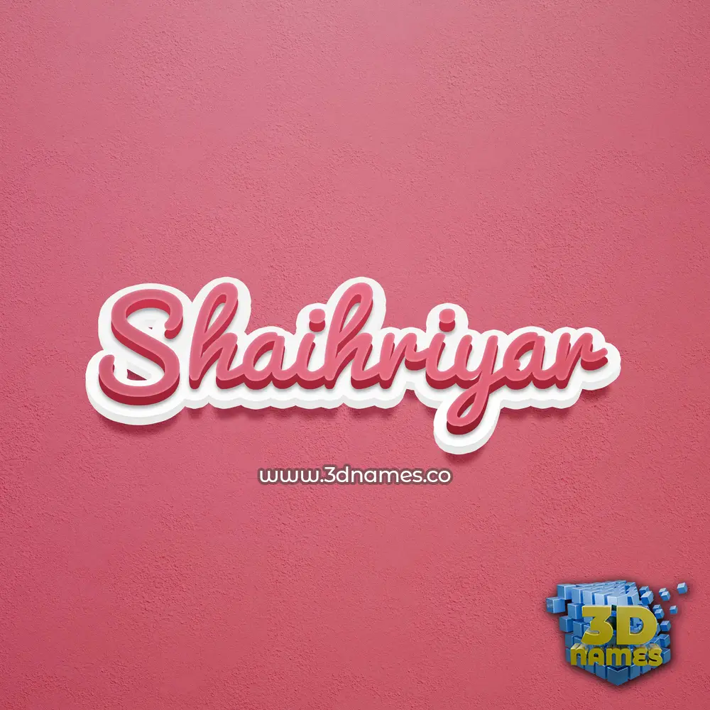 shaihriyar in Red Scribble style - 3D name wallpaper