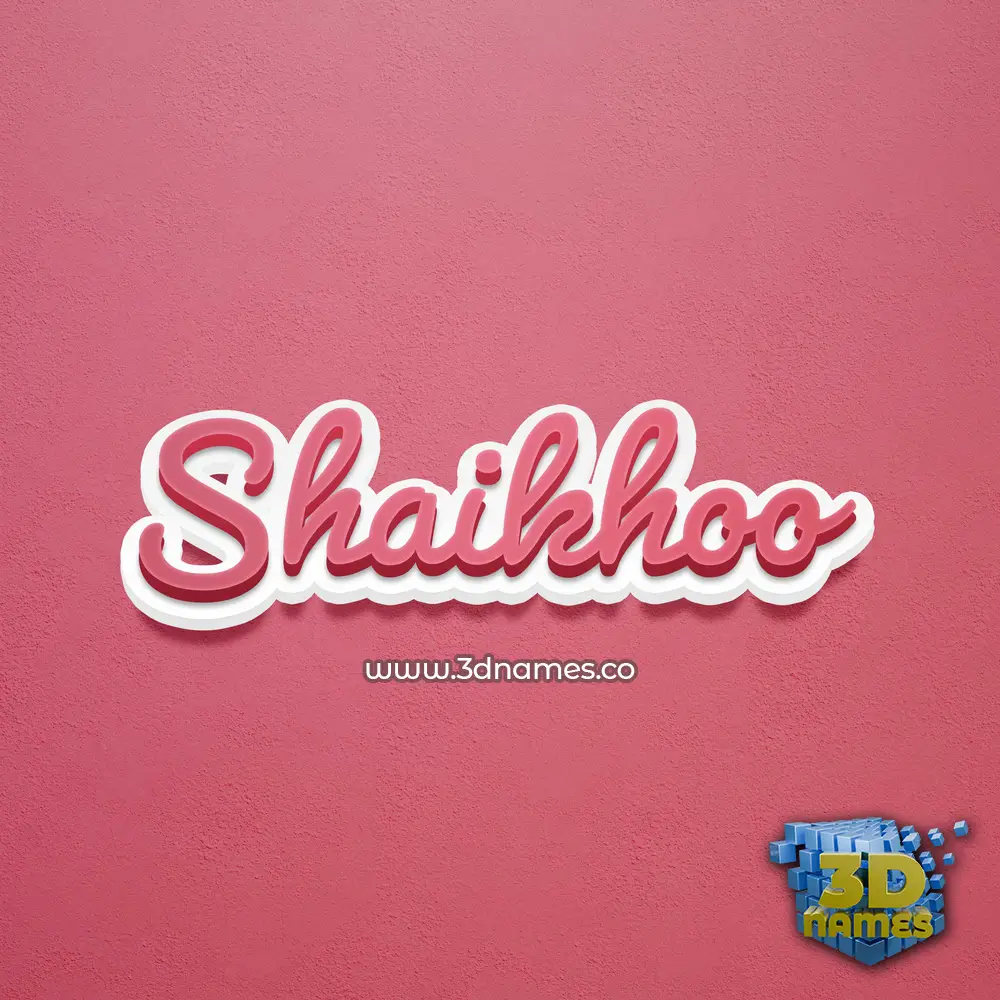 shaikhoo in Red Scribble style - 3D name wallpaper
