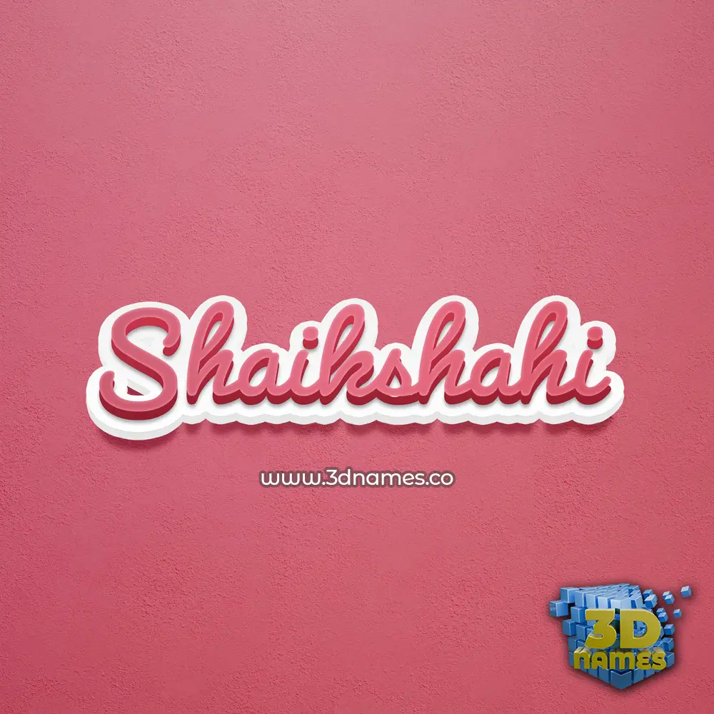 shaikshahi in Red Scribble style - 3D name wallpaper
