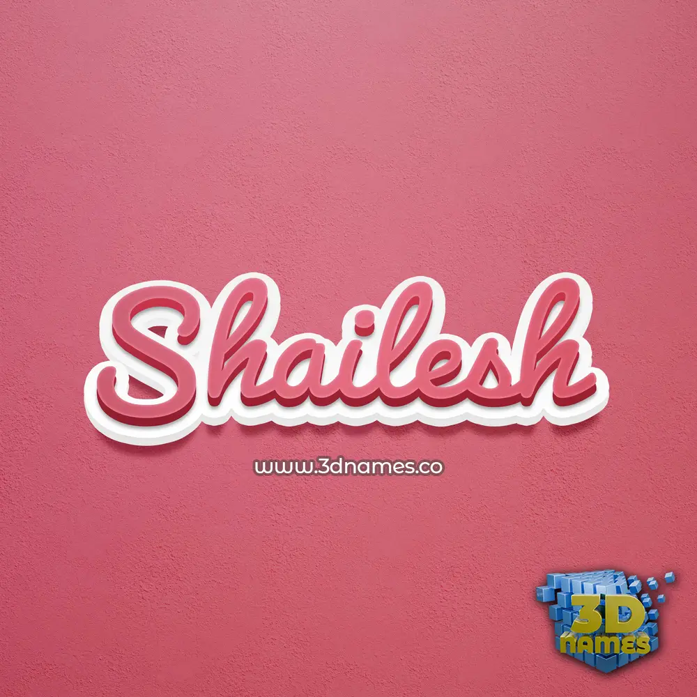 shailesh in Red Scribble style - 3D name wallpaper
