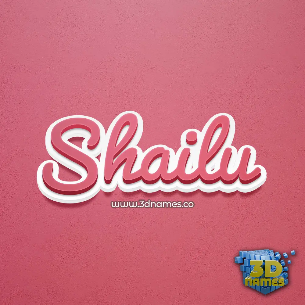 shailu in Red Scribble style - 3D name wallpaper