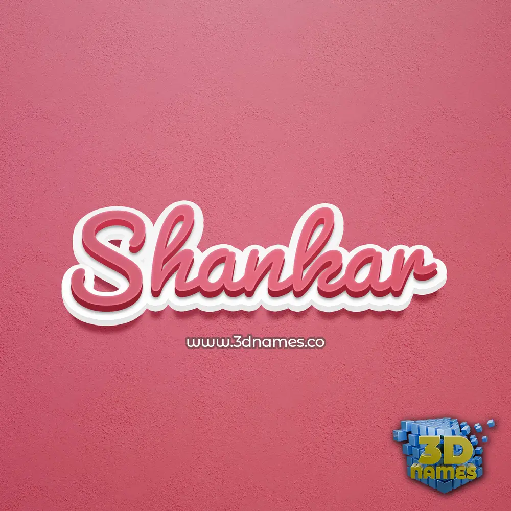 shankar in Red Scribble style - 3D name wallpaper