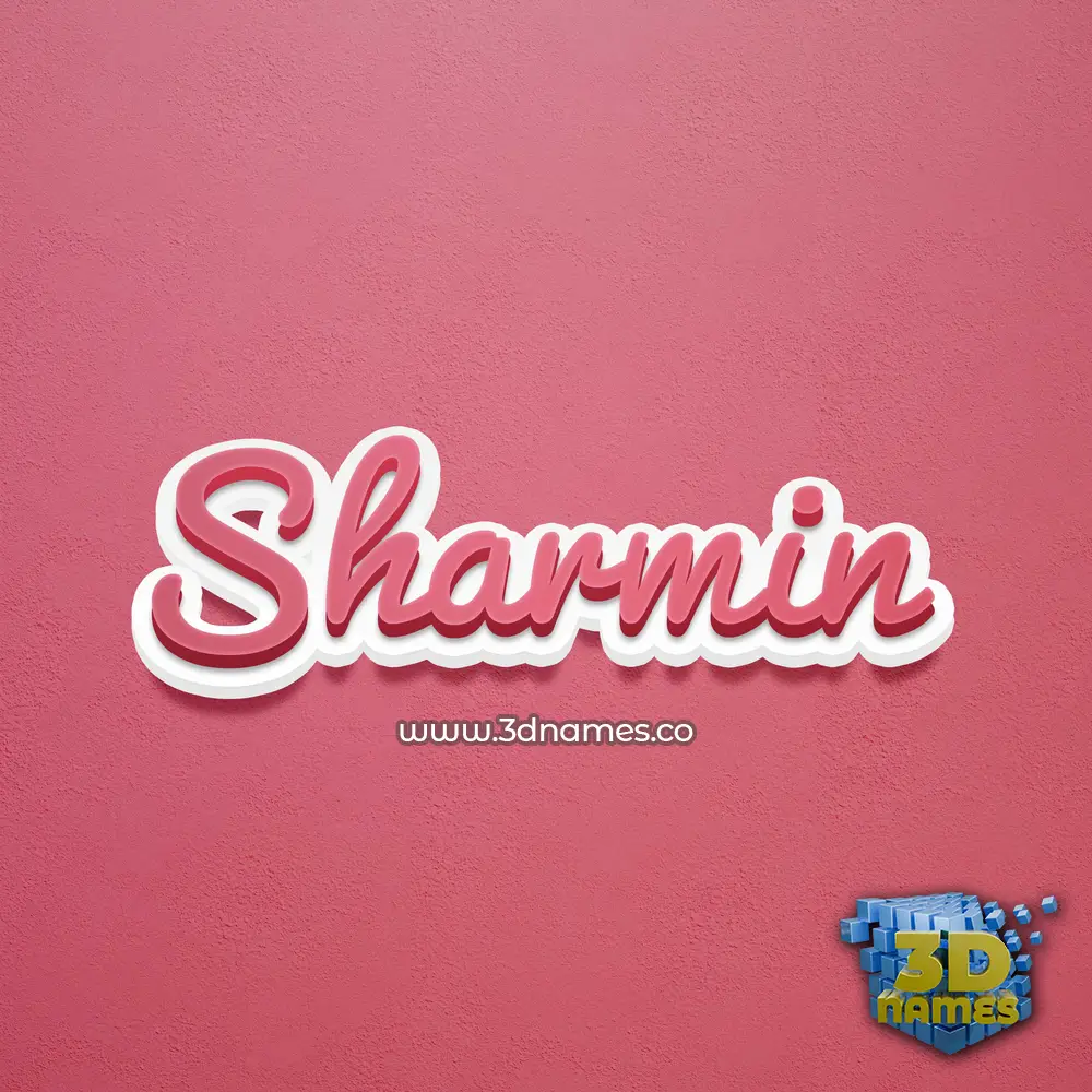 sharmin in Red Scribble style - 3D name wallpaper