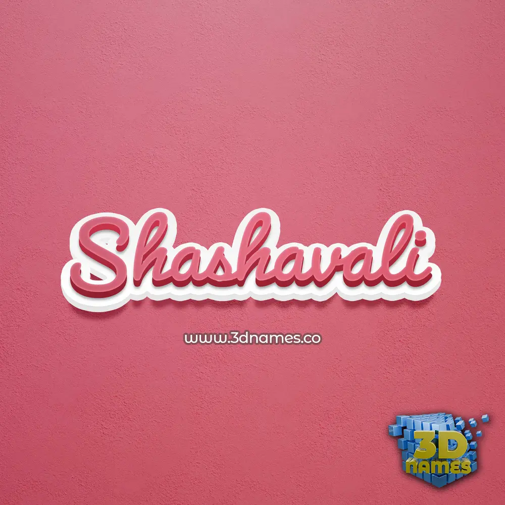 shashavali in Red Scribble style - 3D name wallpaper