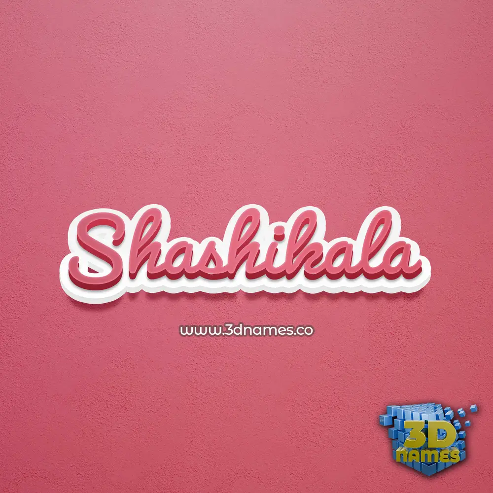shashikala in Red Scribble style - 3D name wallpaper