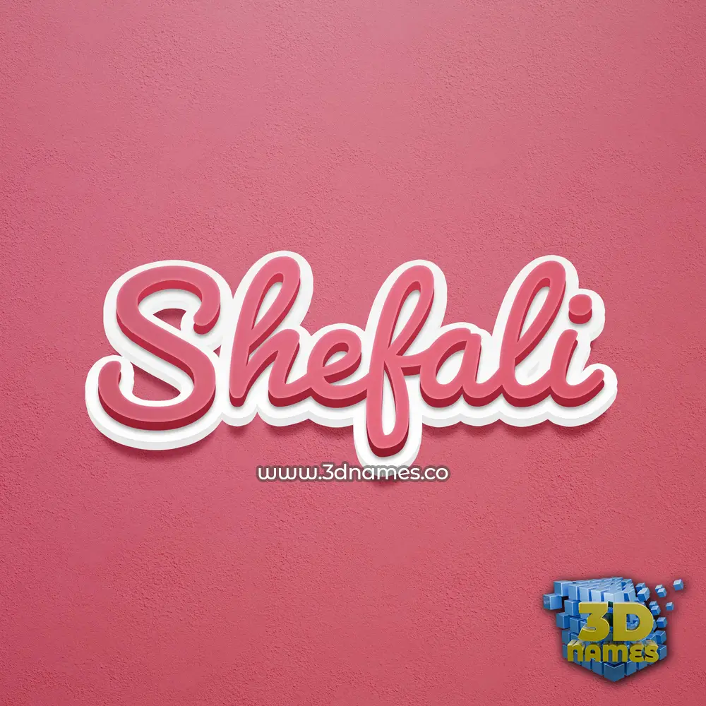 shefali in Red Scribble style - 3D name wallpaper