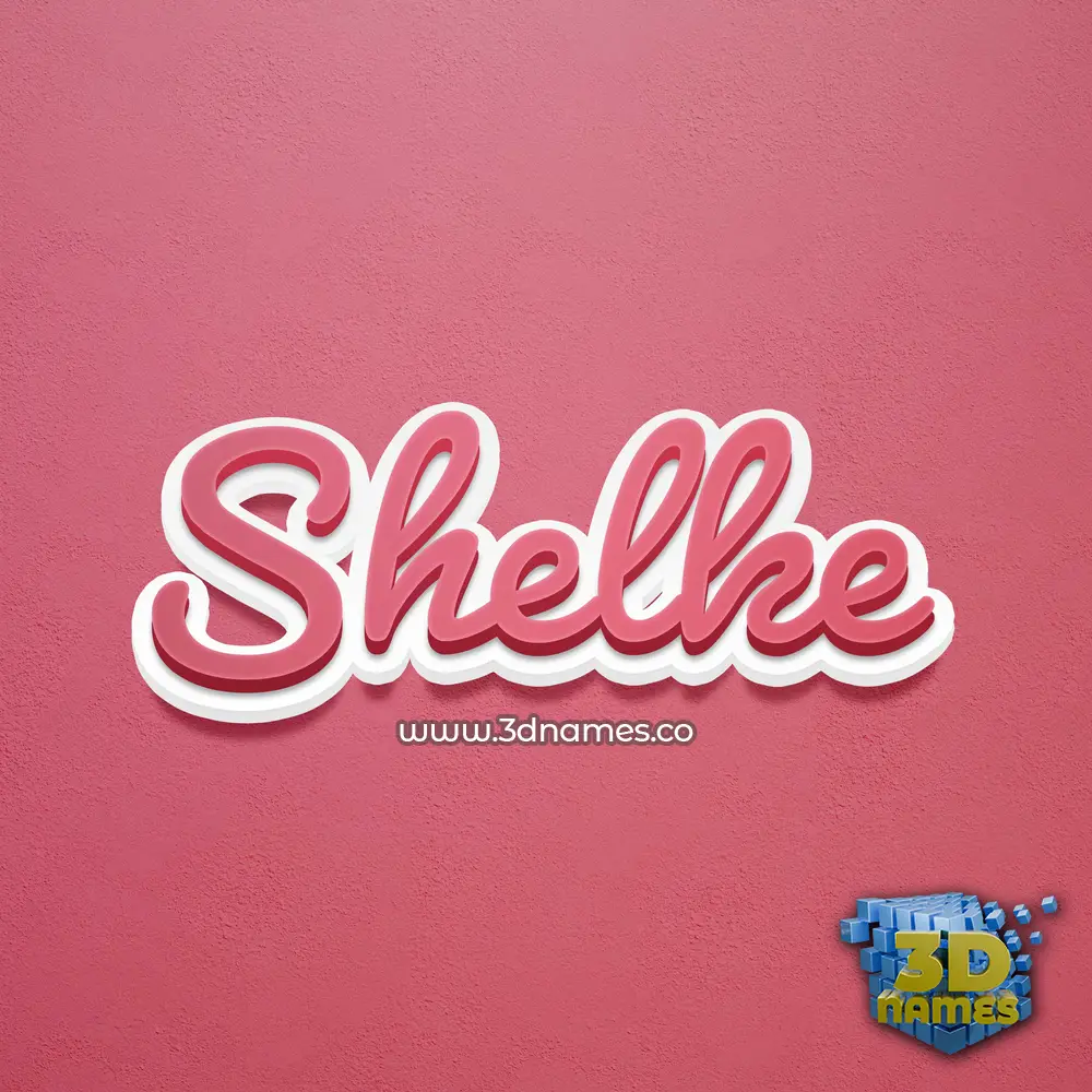 shelke in Red Scribble style - 3D name wallpaper