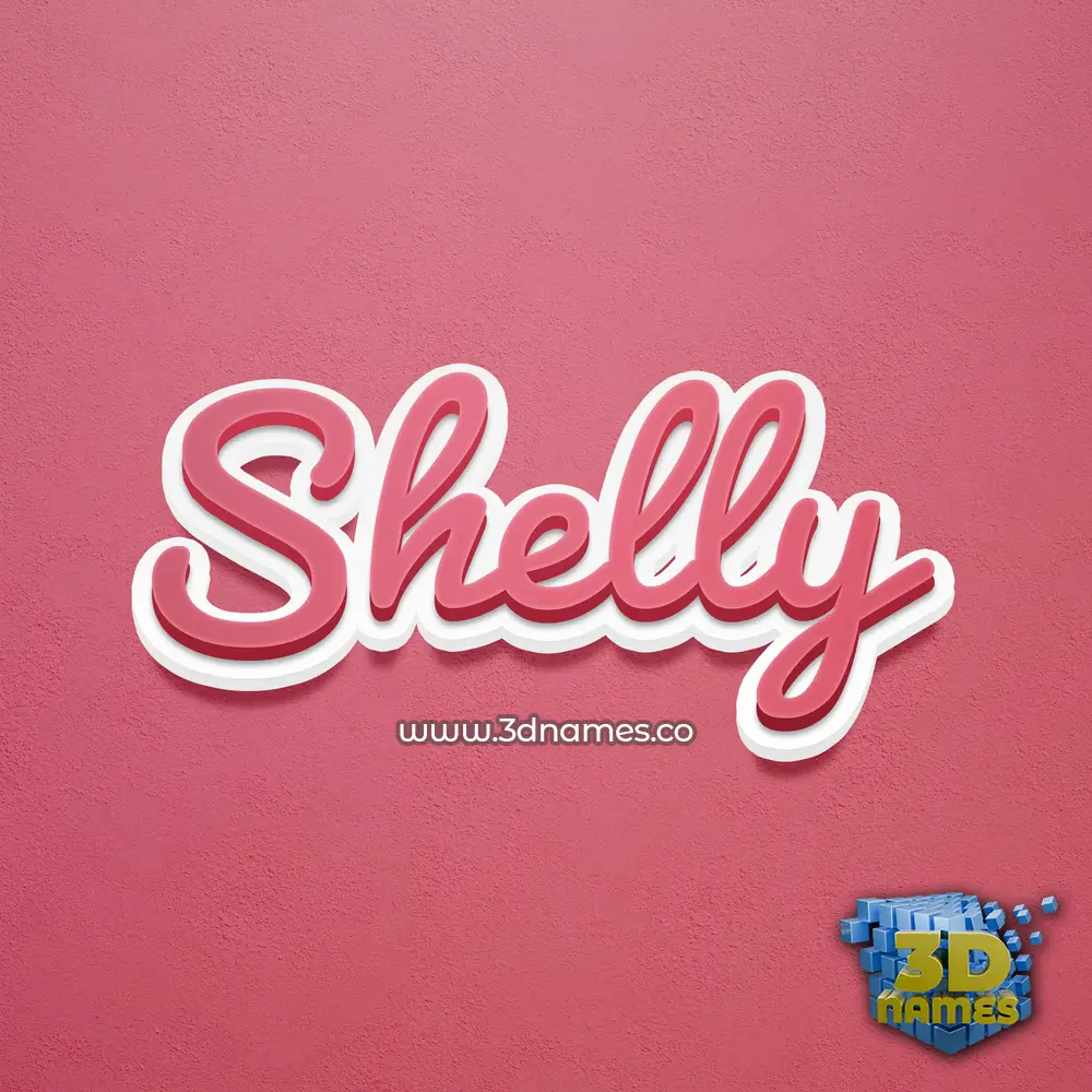 shelly in Red Scribble style - 3D name wallpaper
