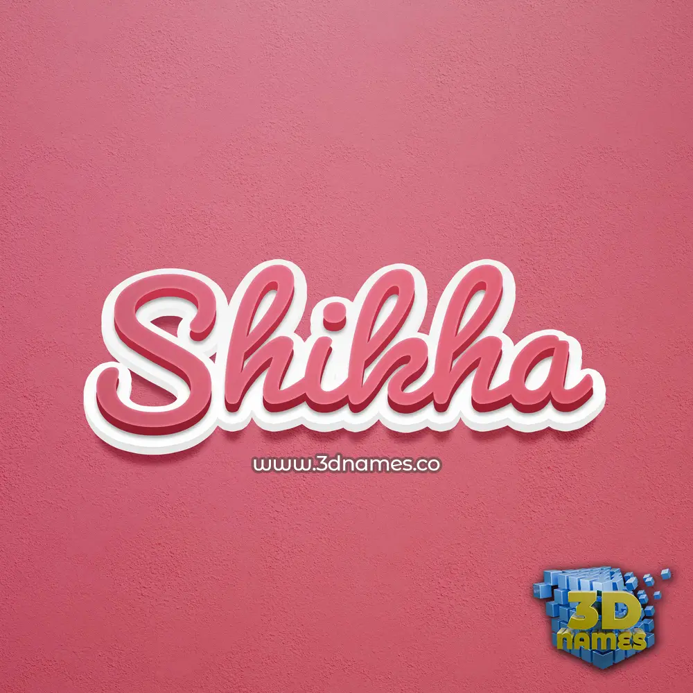 shikha in Red Scribble style - 3D name wallpaper