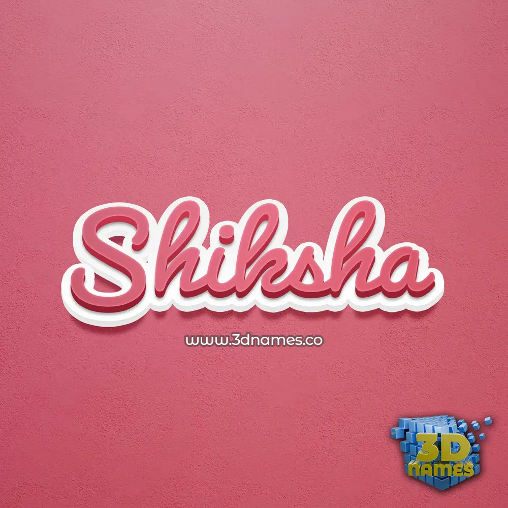 shiksha in Red Scribble style - 3D name wallpaper