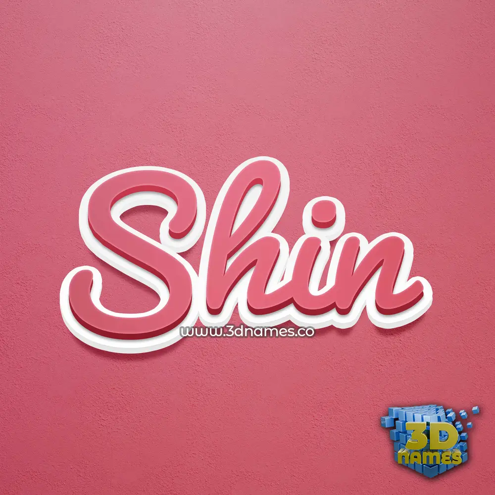 shin in Red Scribble style - 3D name wallpaper