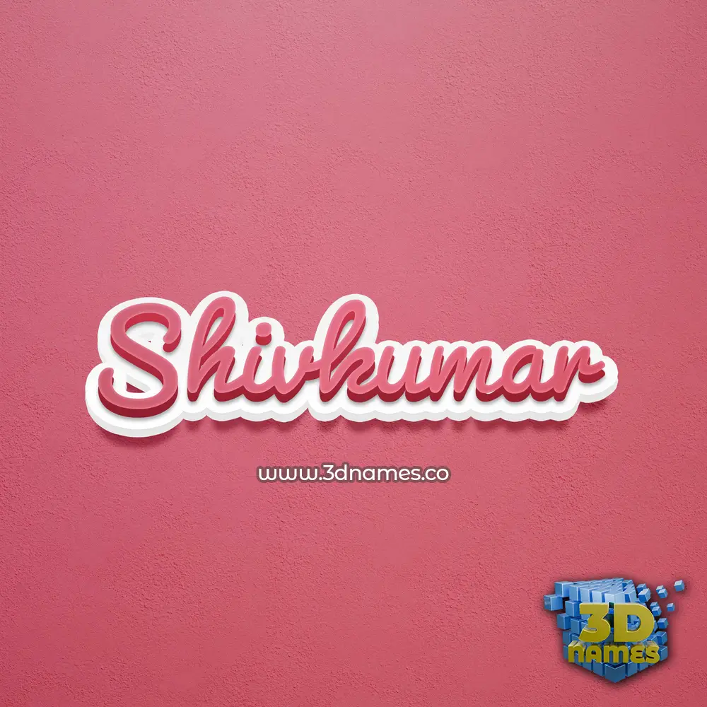 shivkumar in Red Scribble style - 3D name wallpaper