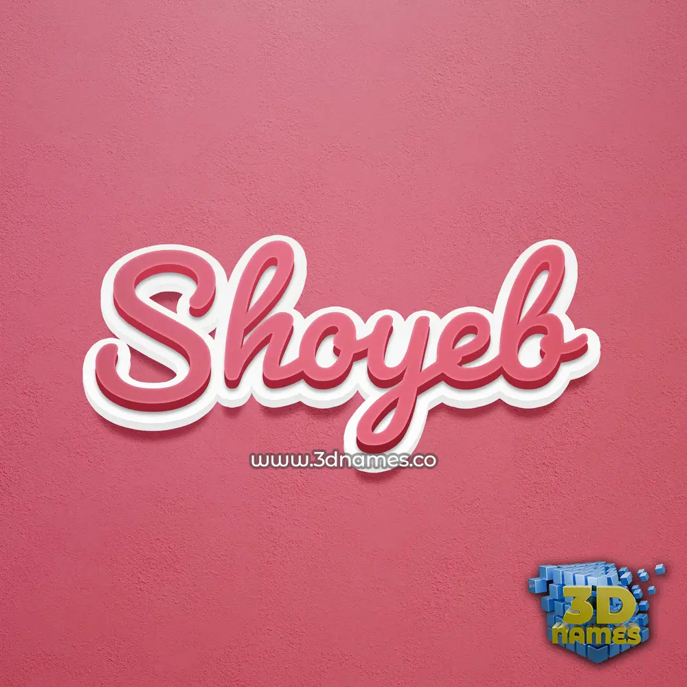 shoyeb in Red Scribble style - 3D name wallpaper