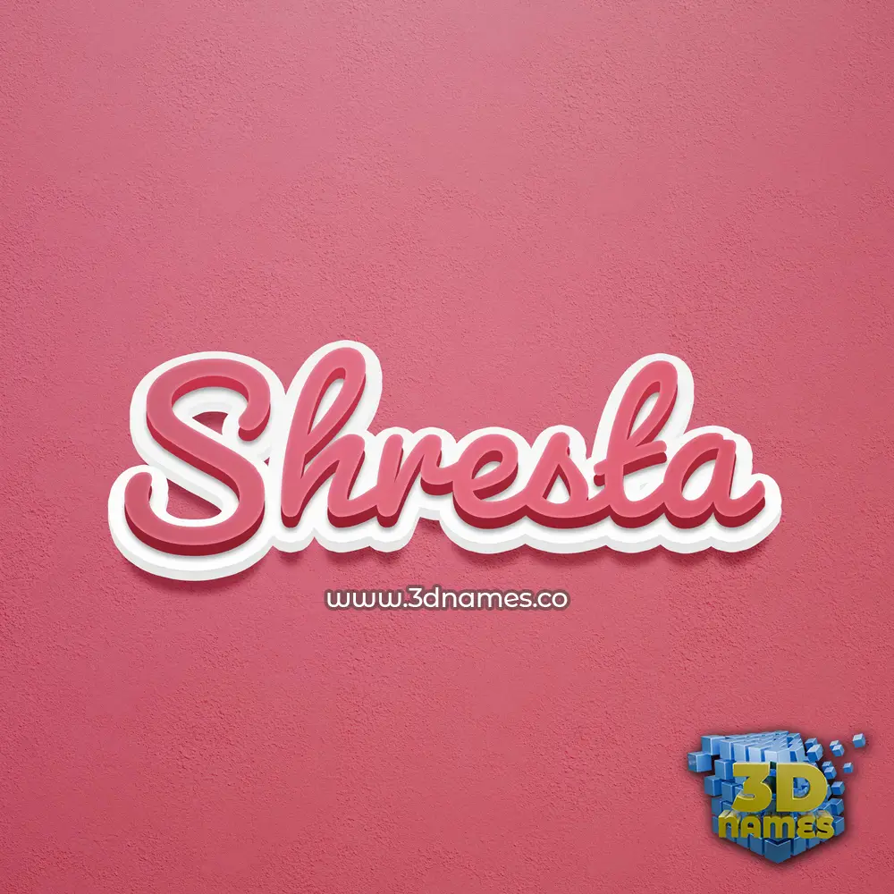 shresta in Red Scribble style - 3D name wallpaper